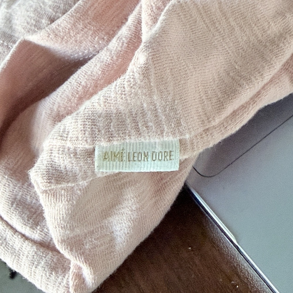 Aimé Leon Dore Light Pink Long Sleeve Logo Tee Shirt‎ Size S Made in Vietnam - Picture 7 of 11